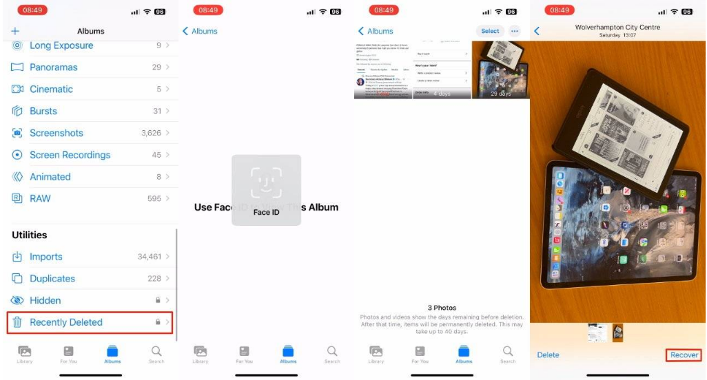 东河苹果14维修分享 iPhone14 上恢复已删除的照片 